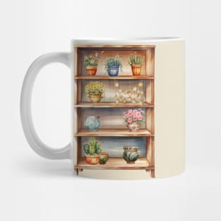 Shelves with Cacti and Cute Plant Pots Mug